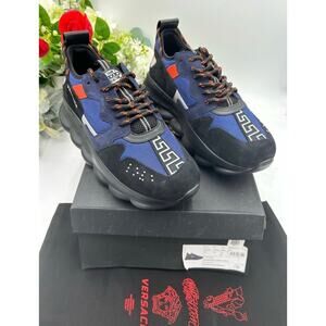 Men's Versace "chain reaction"sneakers, suede/leather size 46 made in Italy